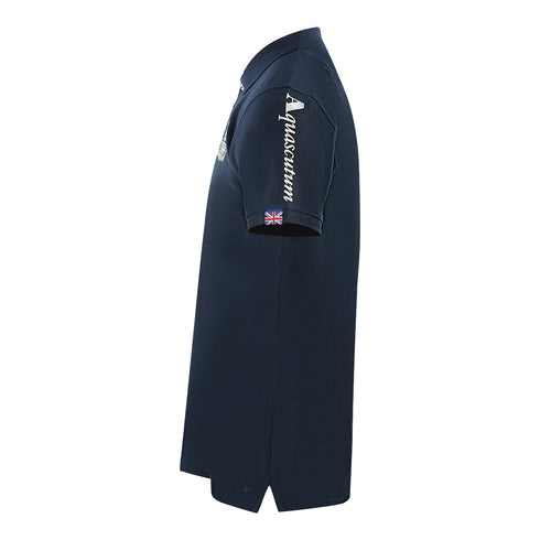 Aquascutum Branded Sleeve Navy Blue Polo Shirt